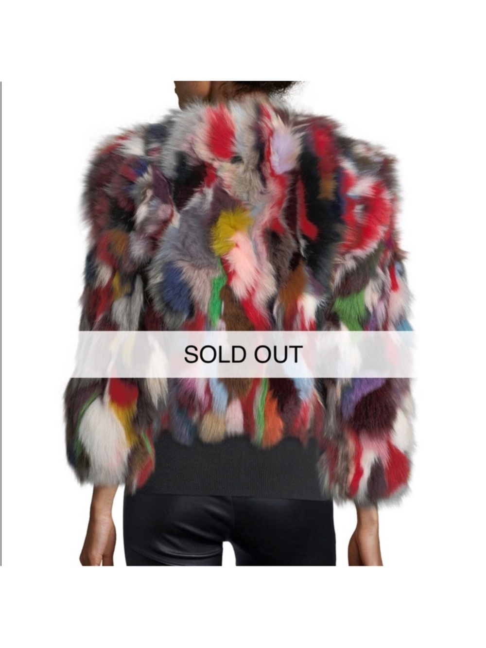 NWT Rebecca Minkoff Rachel Rainbow Fox Fur Coat Size M - Picture 3 of 9